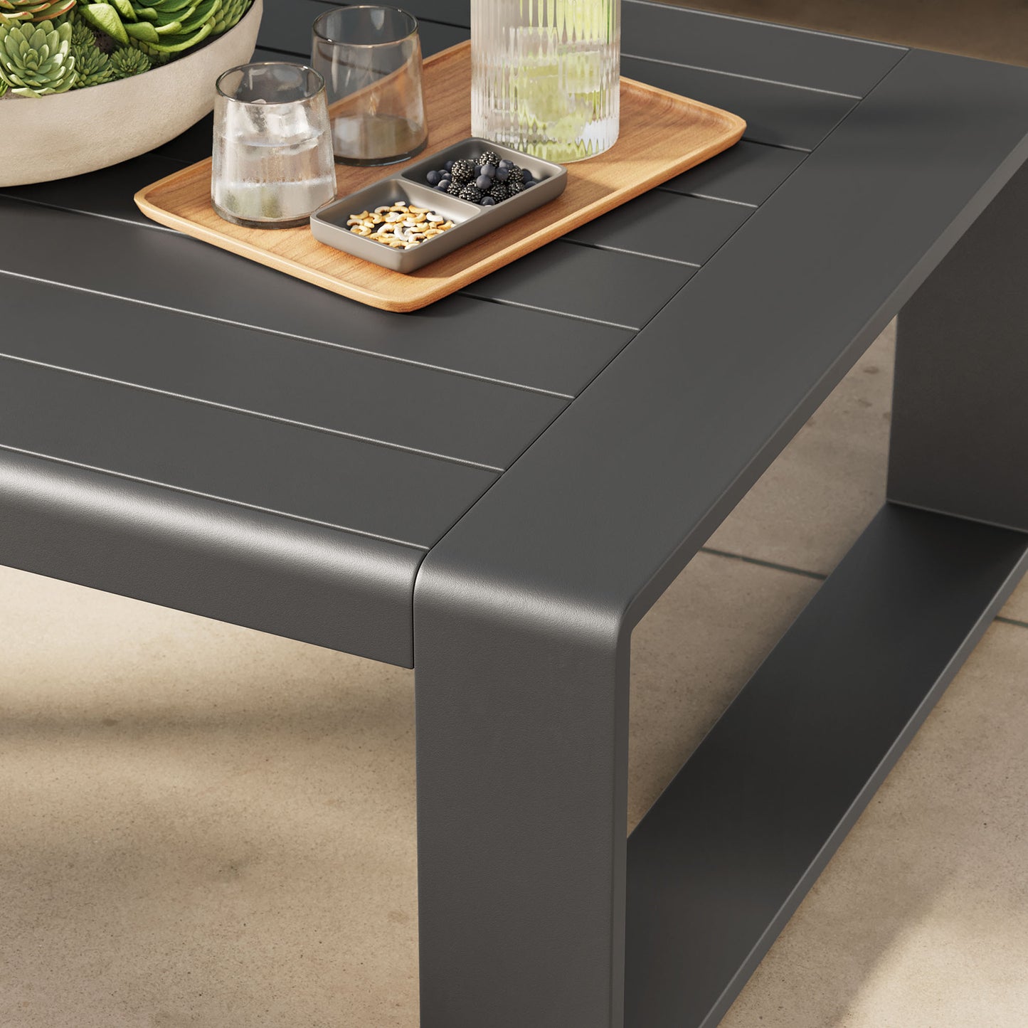 Lirienne Outdoor Patio Aluminum Coffee Table by Modway EEI-7303 FredCo