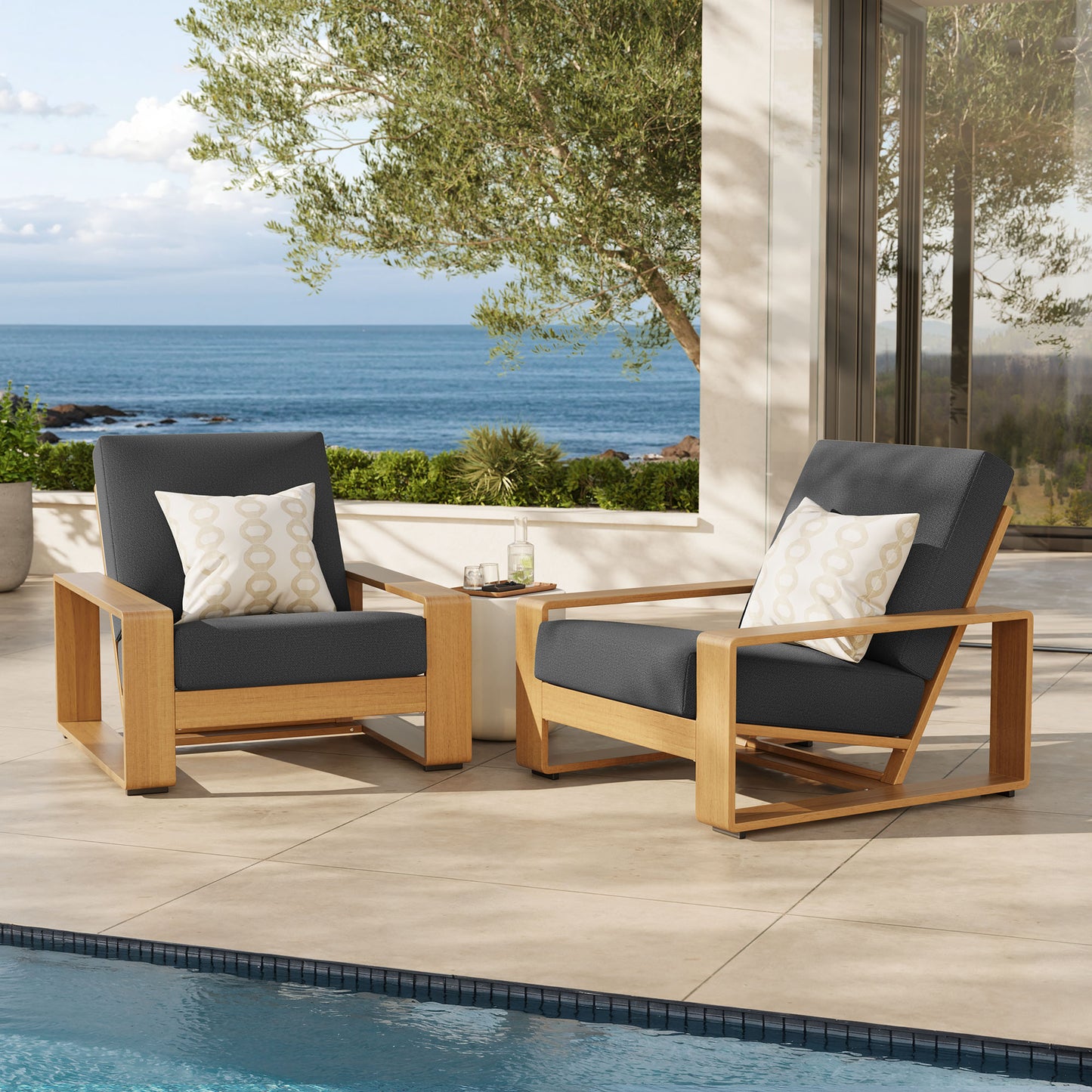 Lirienne Outdoor Patio Aluminum Faux Wood Armchairs Set of 2 by Modway EEI-7305 FredCo
