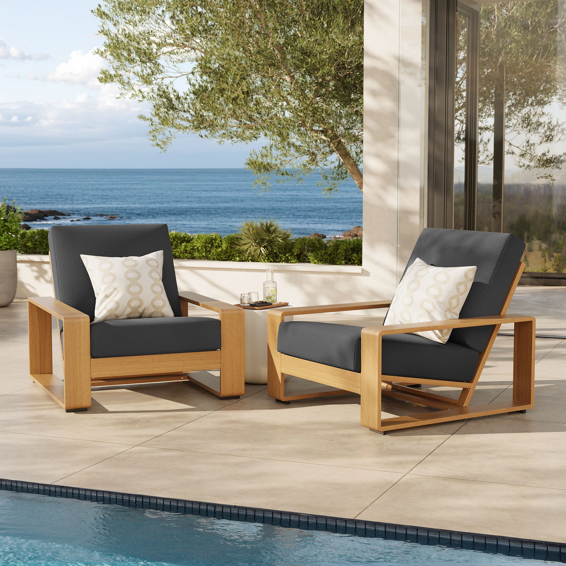 Lirienne Outdoor Patio Aluminum Faux Wood Armchairs Set of 2 by Modway EEI-7305 FredCo