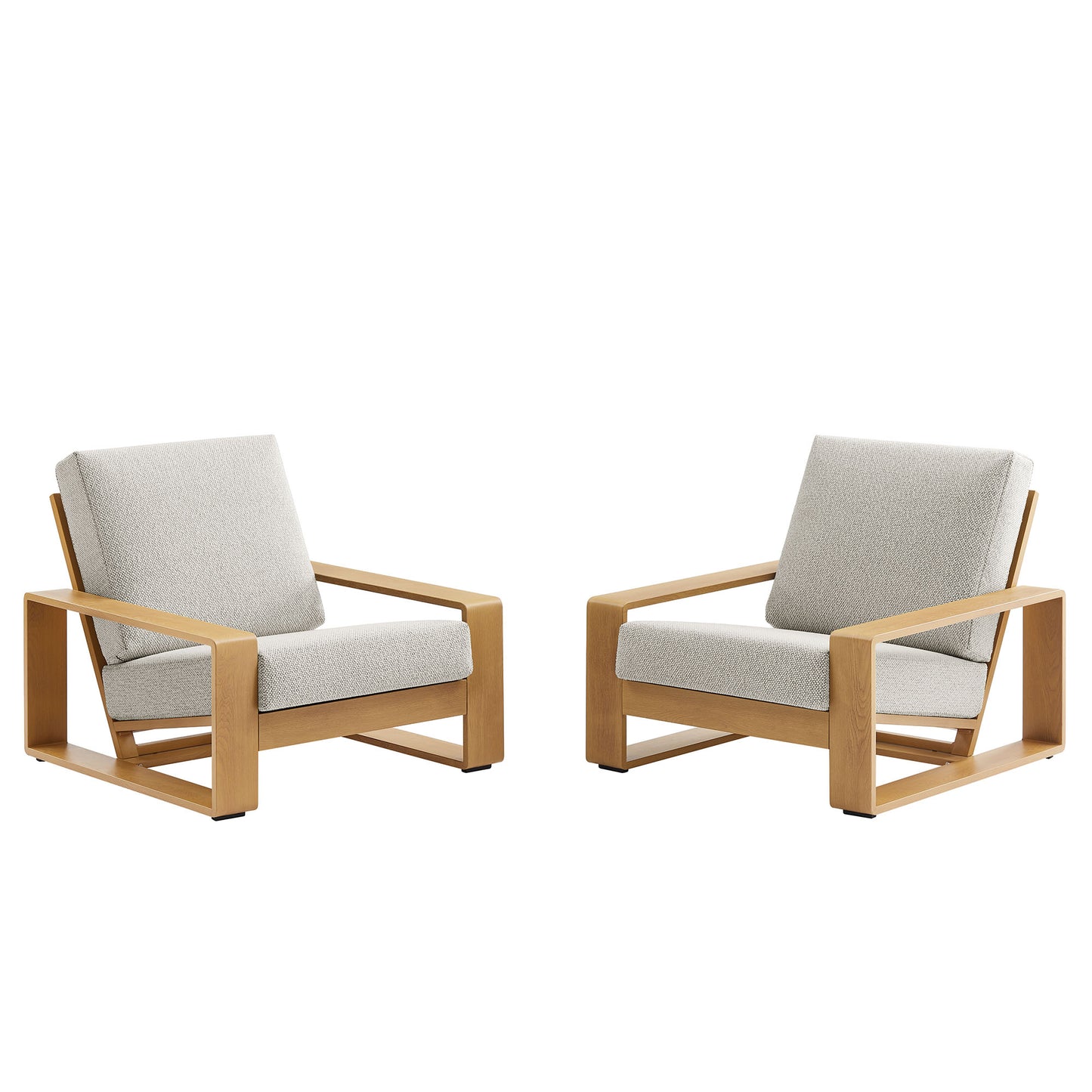 Lirienne Outdoor Patio Aluminum Faux Wood Armchairs Set of 2 by Modway EEI-7305 FredCo