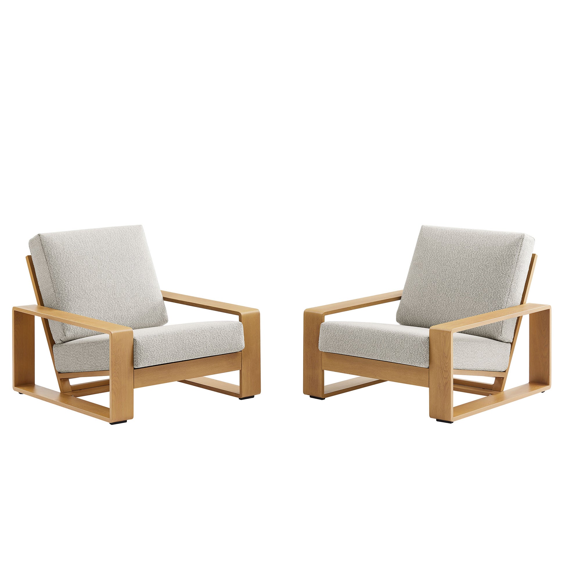 Lirienne Outdoor Patio Aluminum Faux Wood Armchairs Set of 2 by Modway EEI-7305 FredCo