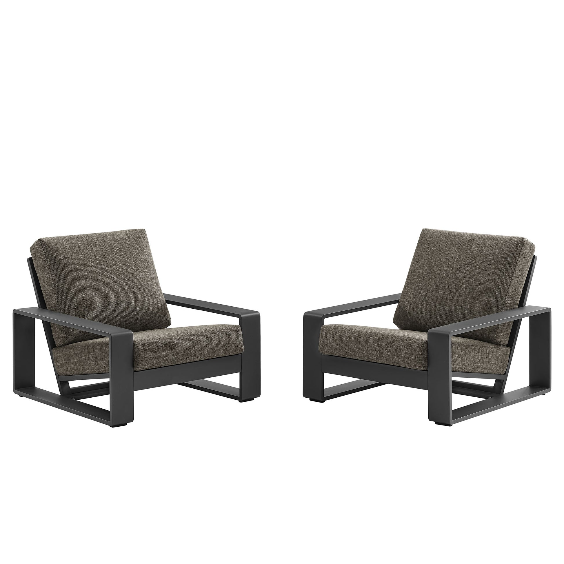 Lirienne Outdoor Patio Aluminum Faux Wood Armchairs Set of 2 by Modway EEI-7308 FredCo