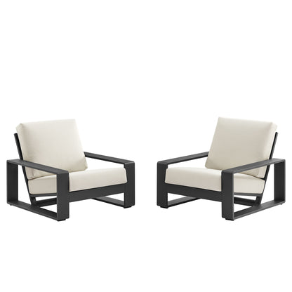 Lirienne Outdoor Patio Aluminum Faux Wood Armchairs Set of 2 by Modway EEI-7308 FredCo