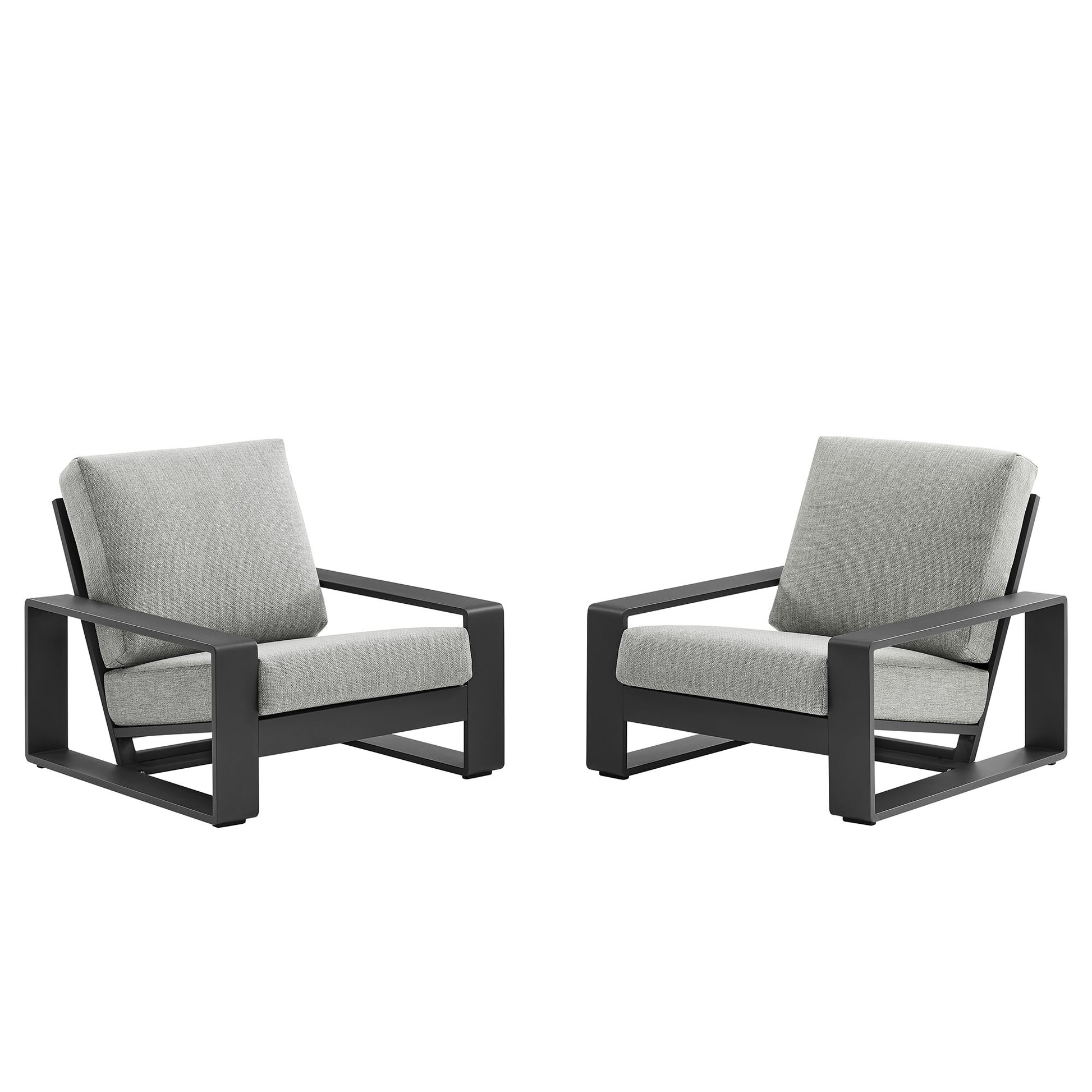 Lirienne Outdoor Patio Aluminum Faux Wood Armchairs Set of 2 by Modway EEI-7308 FredCo