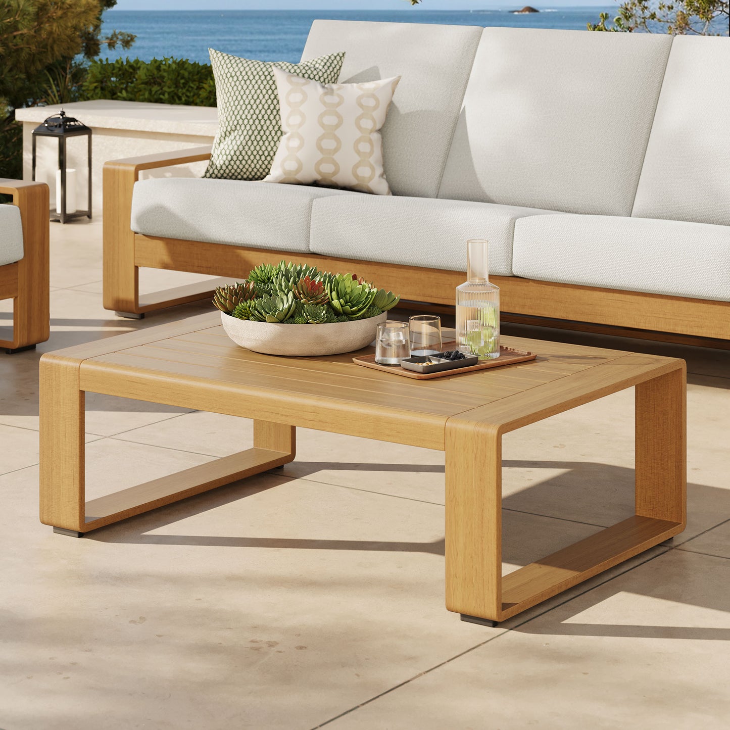 Lirienne Outdoor Patio Aluminum Faux Wood Coffee Table by Modway EEI-7299 FredCo