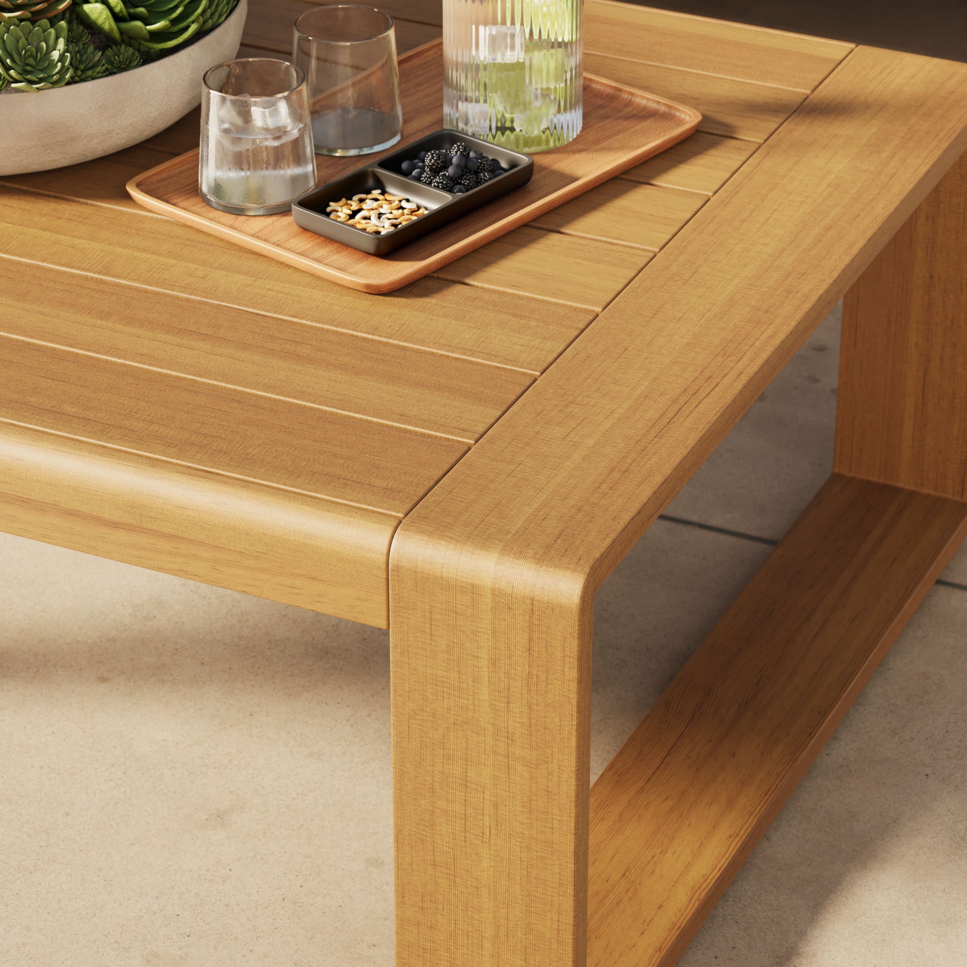 Lirienne Outdoor Patio Aluminum Faux Wood Coffee Table by Modway EEI-7299 FredCo