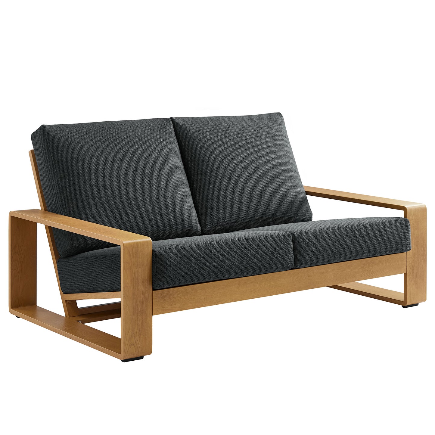 Lirienne Outdoor Patio Aluminum Faux Wood Loveseat by Modway EEI-7297 FredCo