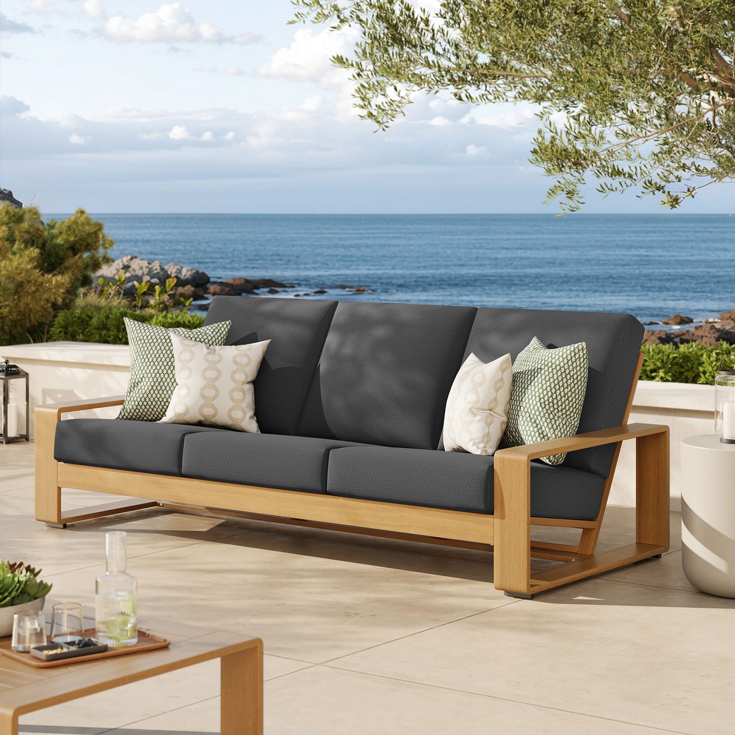 Lirienne Outdoor Patio Aluminum Faux Wood Sofa by Modway EEI-7298 FredCo