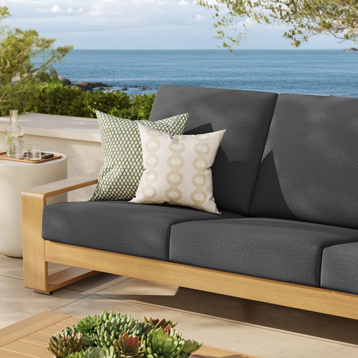 Lirienne Outdoor Patio Aluminum Faux Wood Sofa by Modway EEI-7298 FredCo