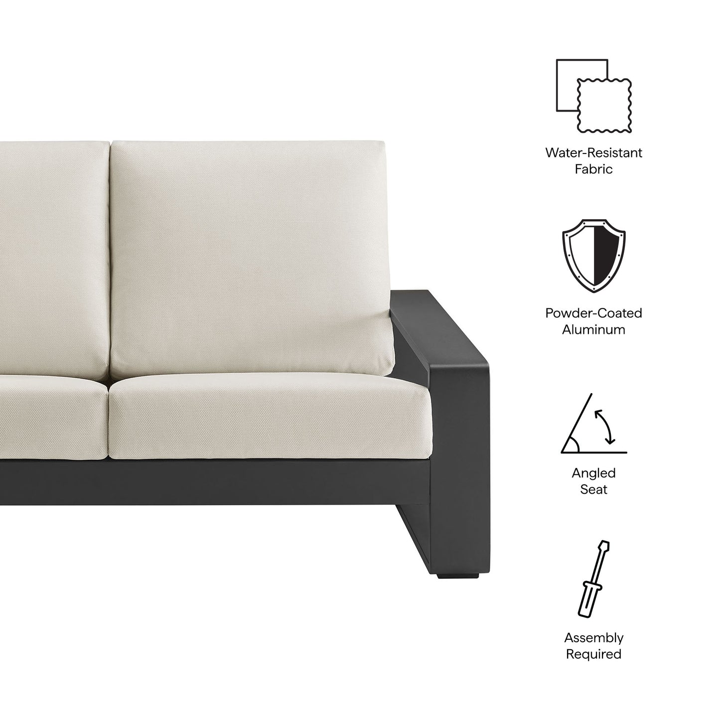 Lirienne Outdoor Patio Aluminum Loveseat by Modway EEI-7301 FredCo