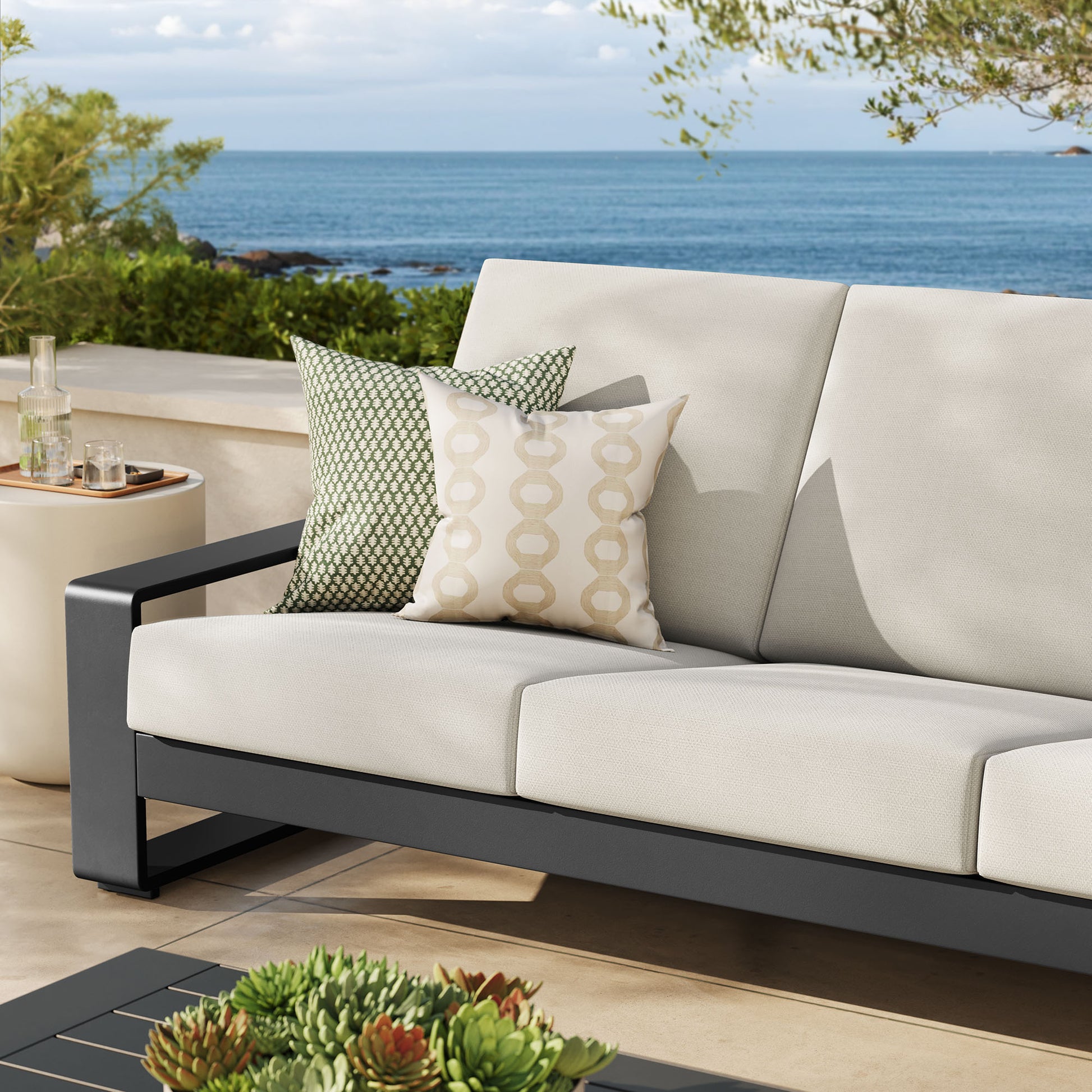 Lirienne Outdoor Patio Aluminum Sofa by Modway EEI-7302 FredCo