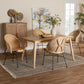 Lisa Modern Bohemian Natural Brown Rattan and Black Metal 5-Piece Dining Set FredCo