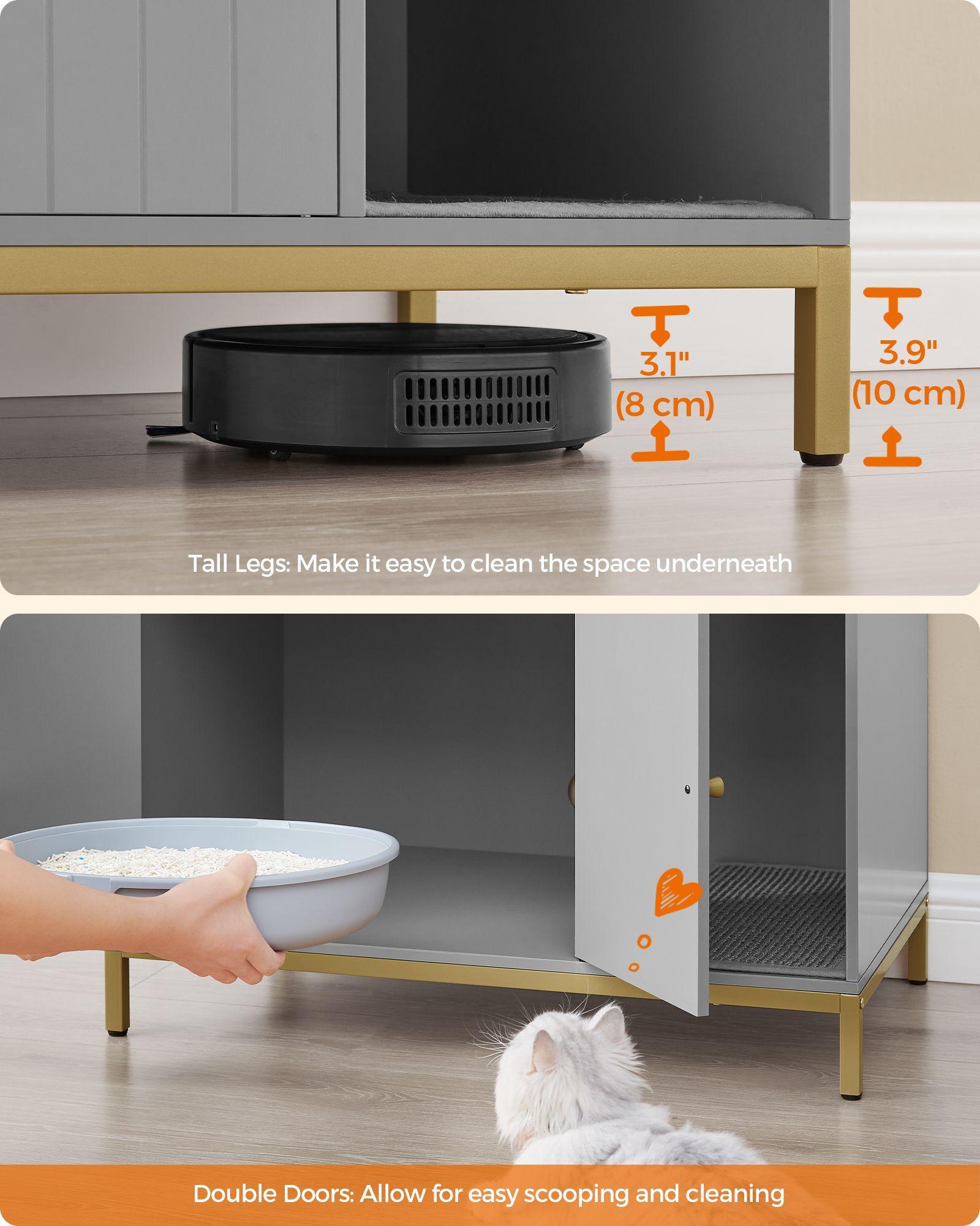 Litter Box Enclosure with Scratching Mat and Legs FredCo