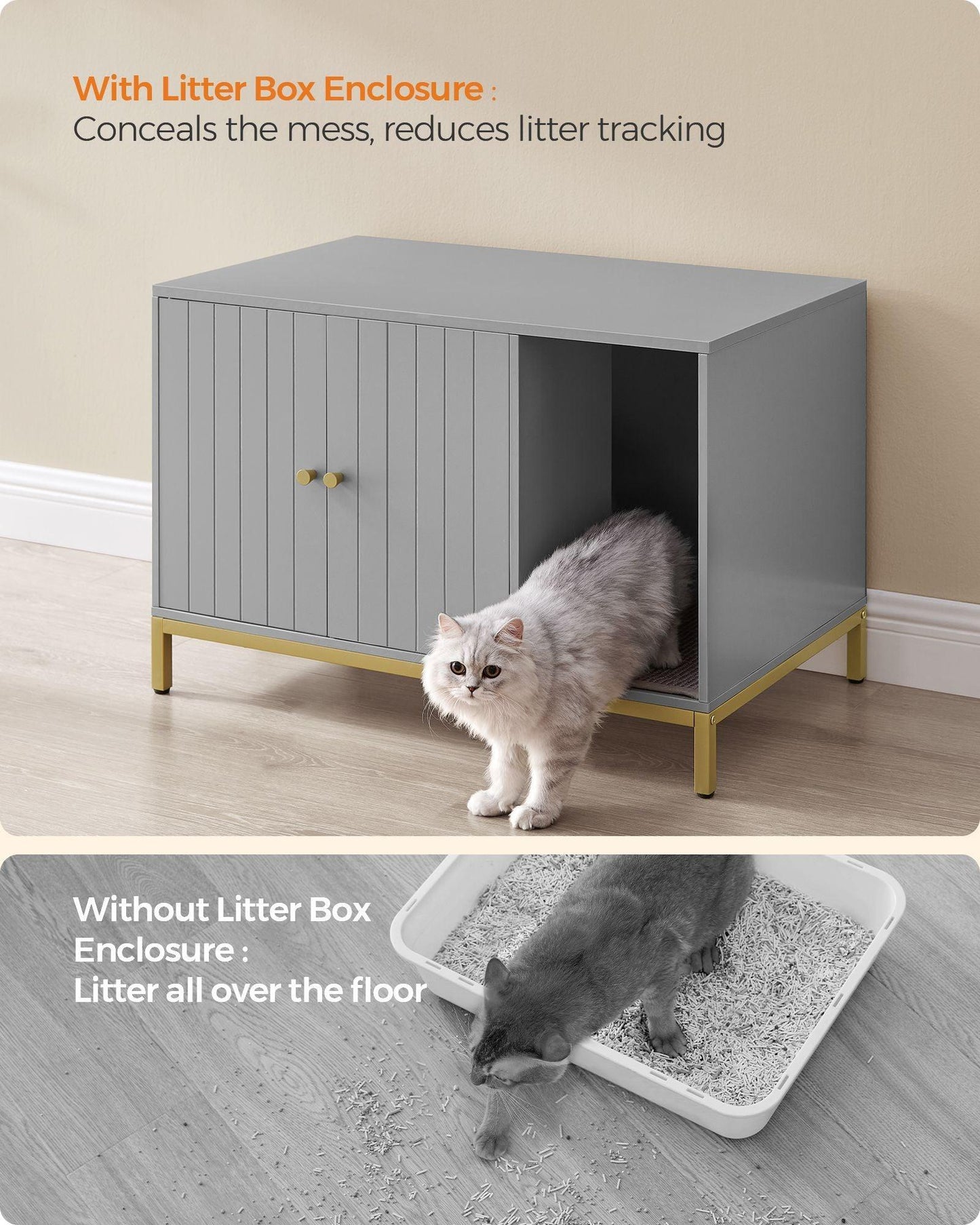 Litter Box Enclosure with Scratching Mat and Legs FredCo