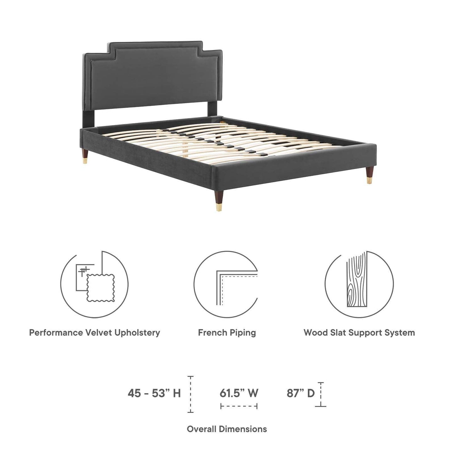 Liva Performance Velvet Twin Bed, MOD-6796 FredCo