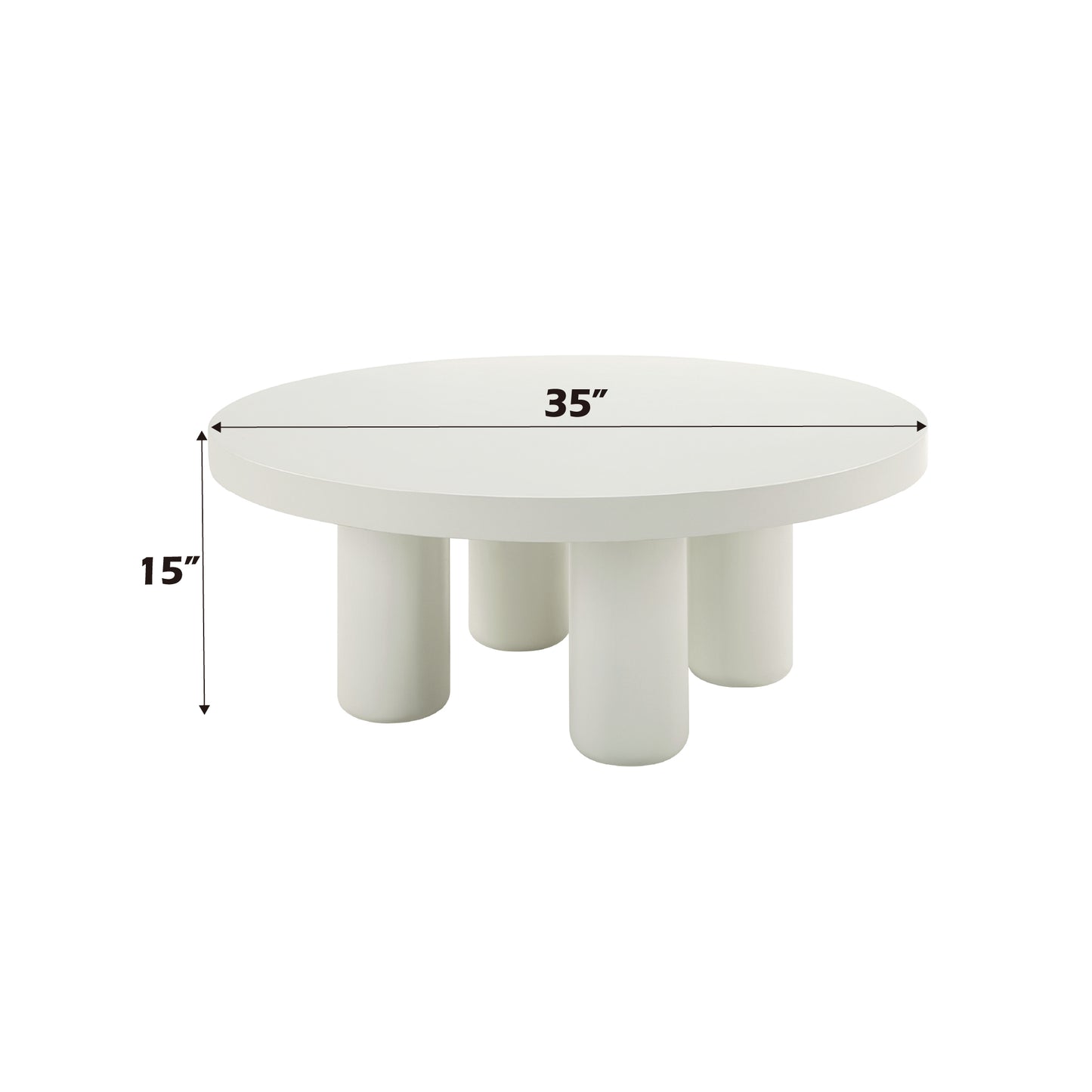 Loanna White Finish Coffee Table FredCo
