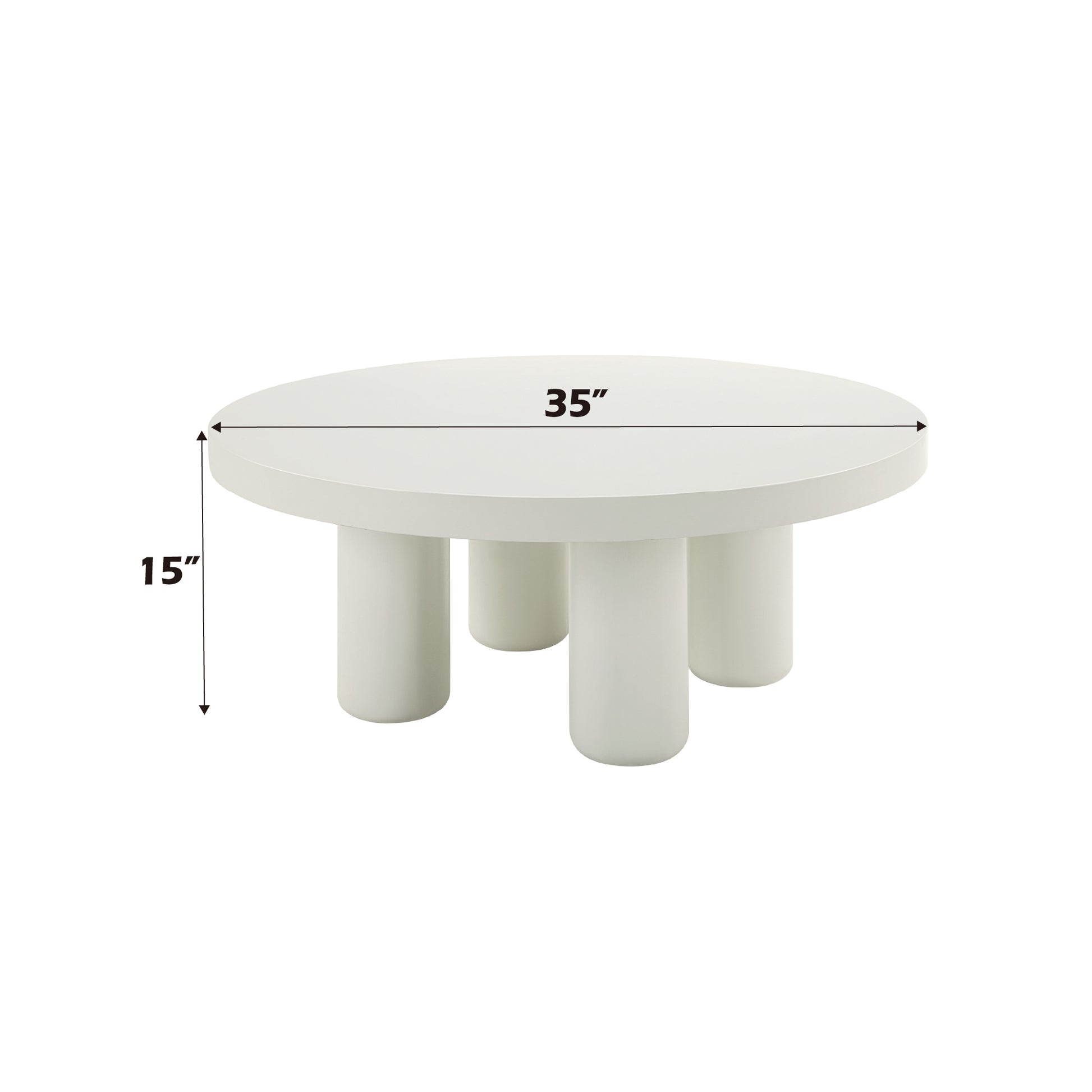 Loanna White Finish Coffee Table FredCo