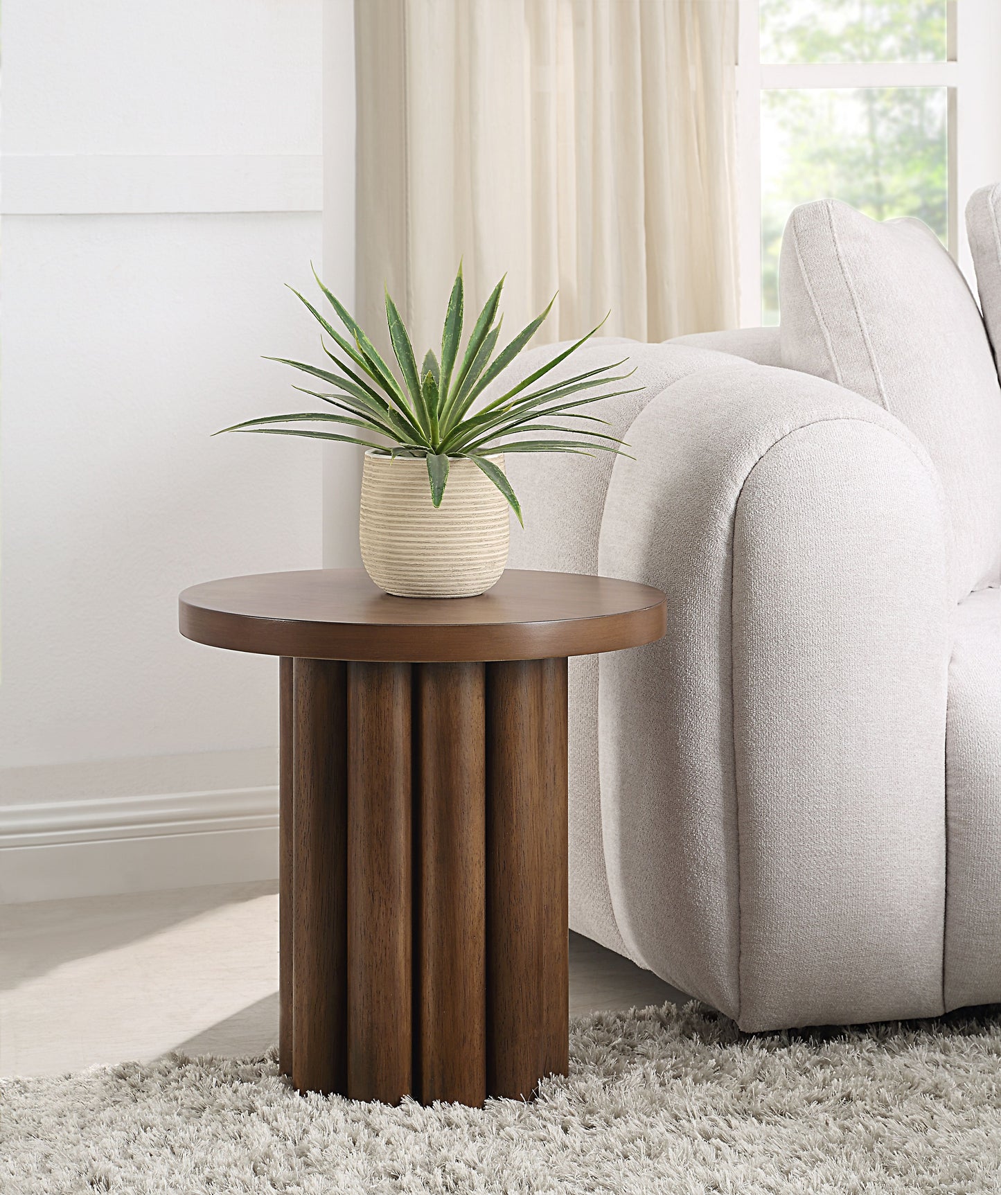 Loanna Wooden Color Finish End Table FredCo