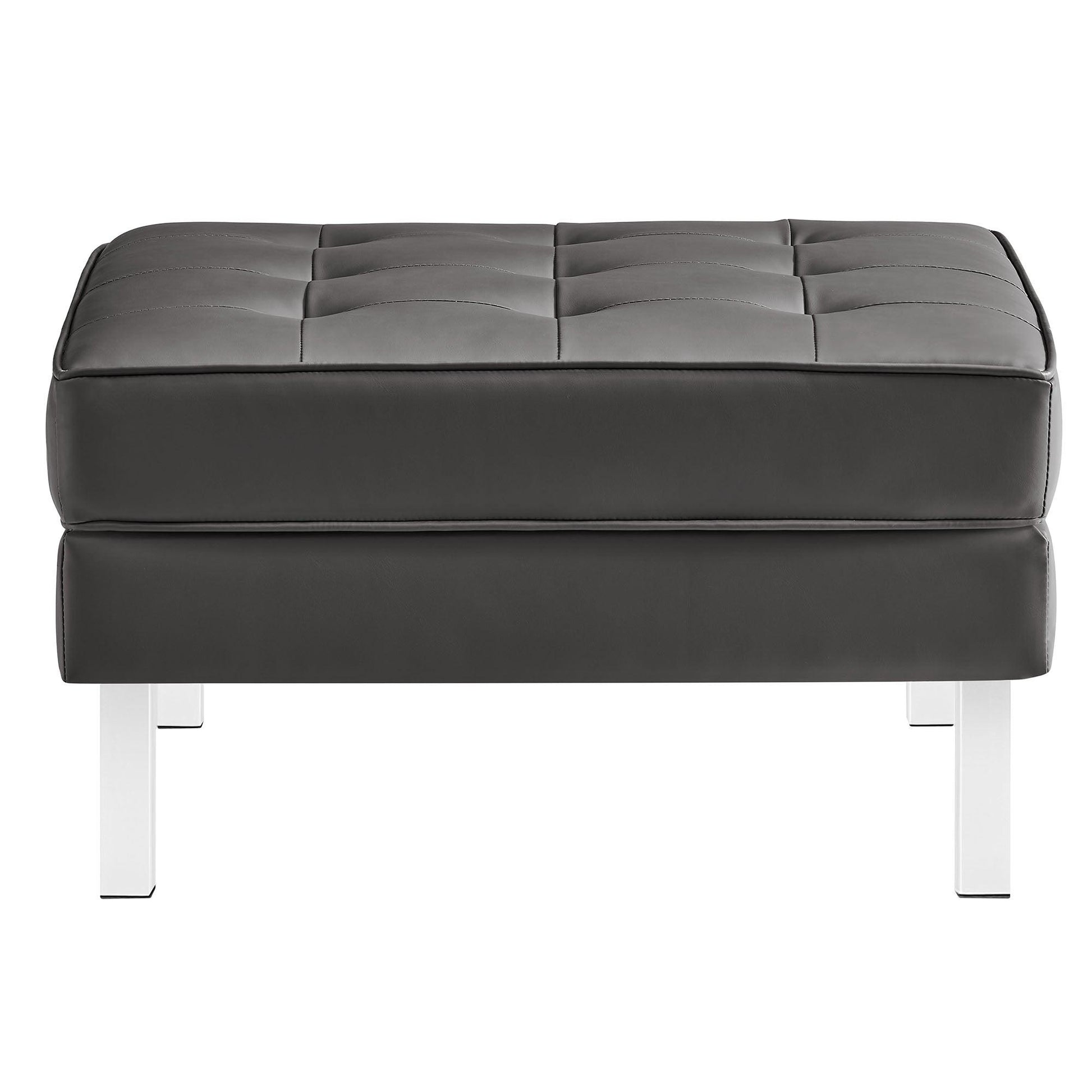 Loft Tufted Vegan Leather Armchair and Ottoman Set by Modway FredCo