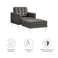 Loft Tufted Vegan Leather Armchair and Ottoman Set by Modway FredCo