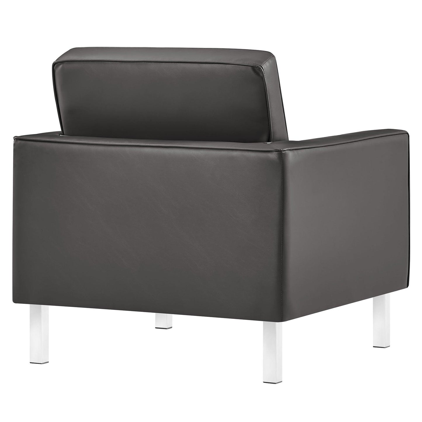 Loft Tufted Vegan Leather Armchair and Ottoman Set by Modway FredCo