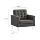 Loft Tufted Vegan Leather Armchair and Ottoman Set by Modway FredCo