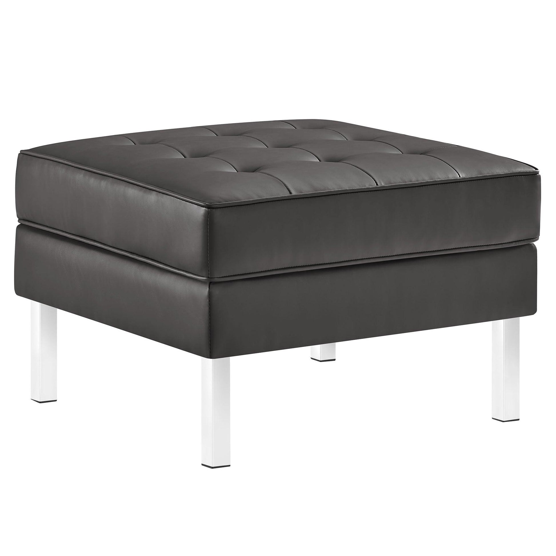 Loft Tufted Vegan Leather Armchair and Ottoman Set by Modway FredCo