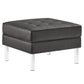 Loft Tufted Vegan Leather Armchair and Ottoman Set by Modway FredCo