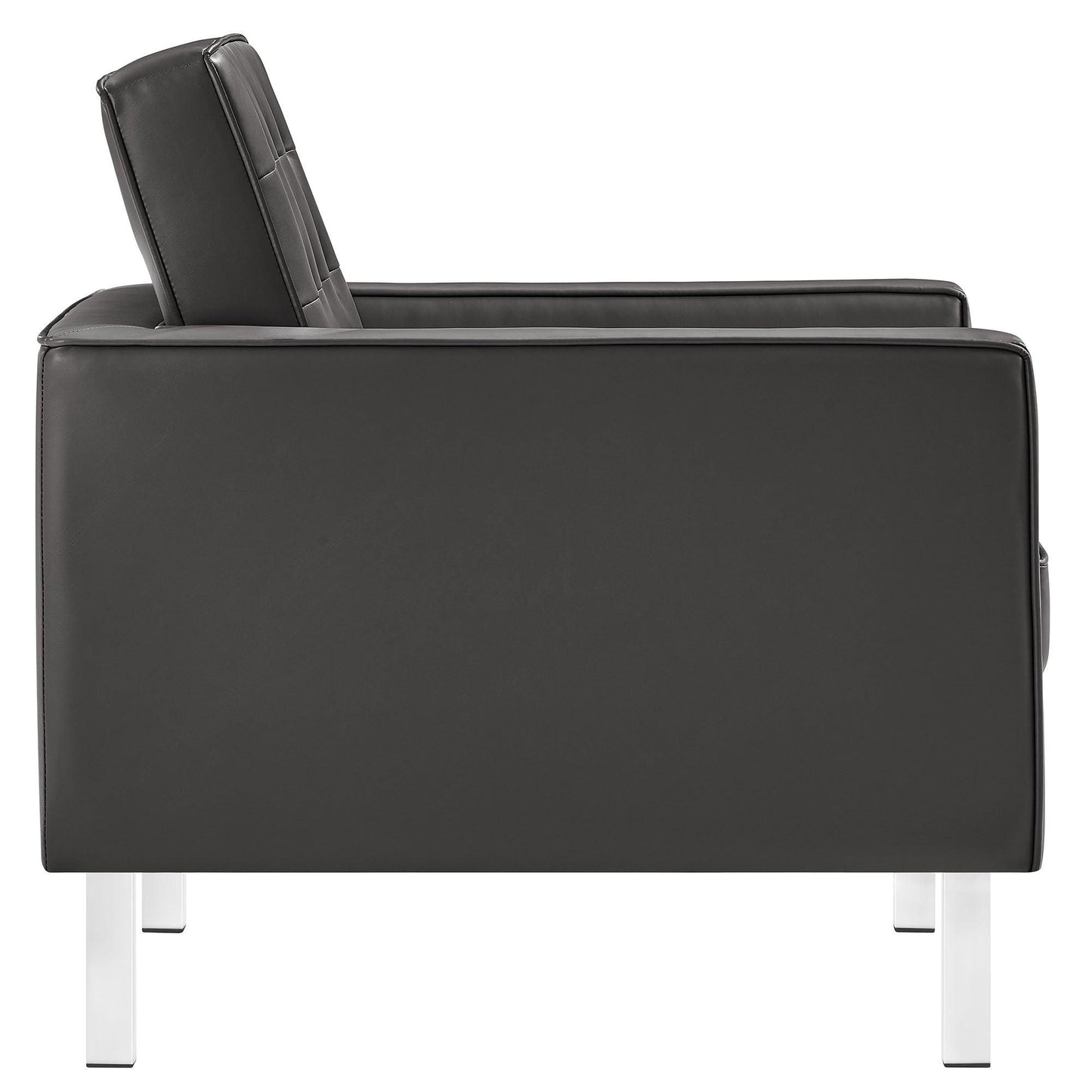 Loft Tufted Vegan Leather Armchair and Ottoman Set by Modway FredCo