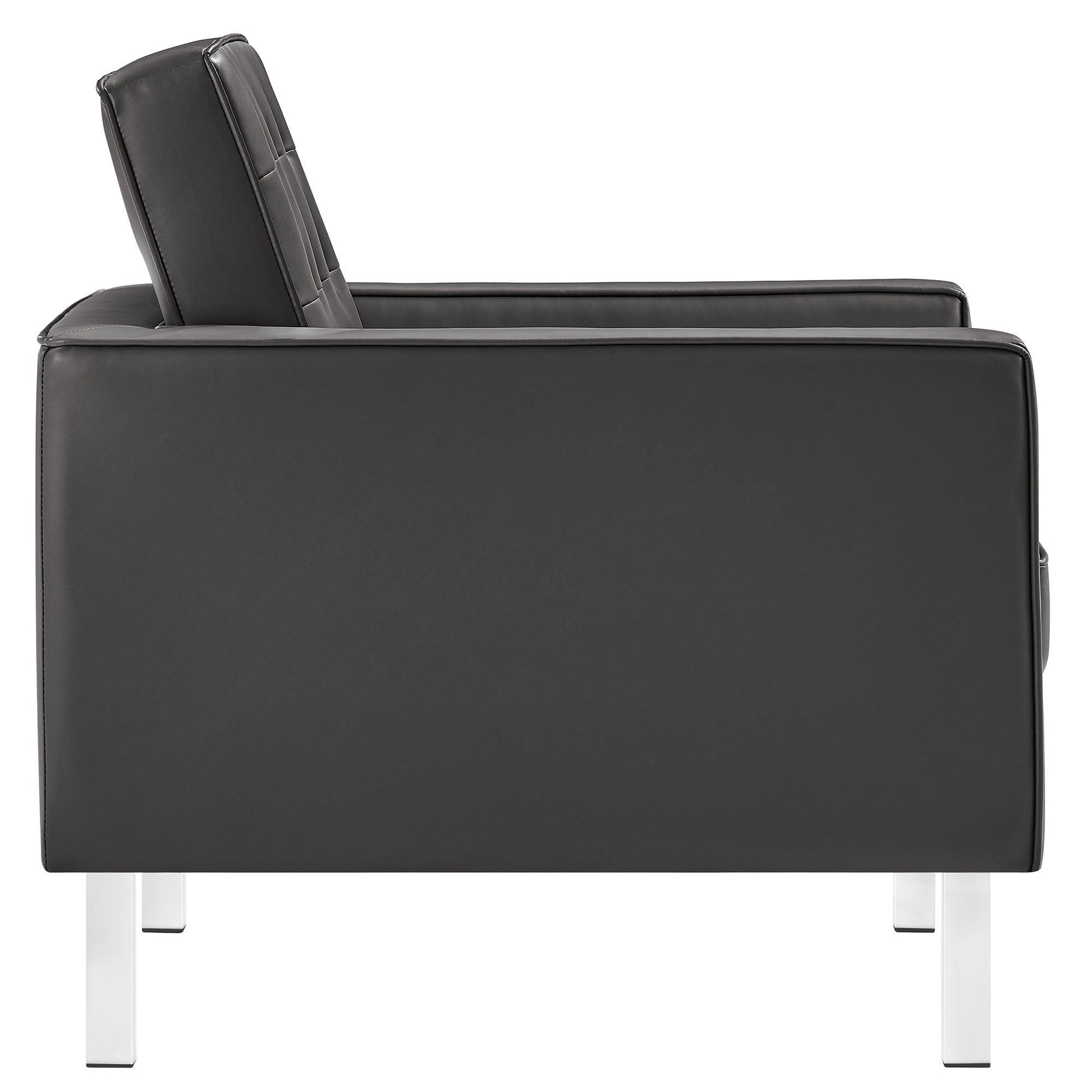 Loft Tufted Vegan Leather Armchair and Ottoman Set by Modway FredCo