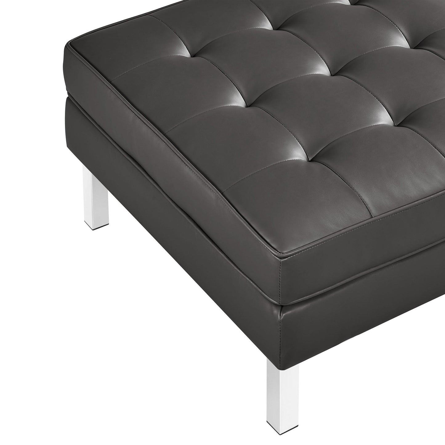 Loft Tufted Vegan Leather Sofa and Ottoman Set by Modway FredCo