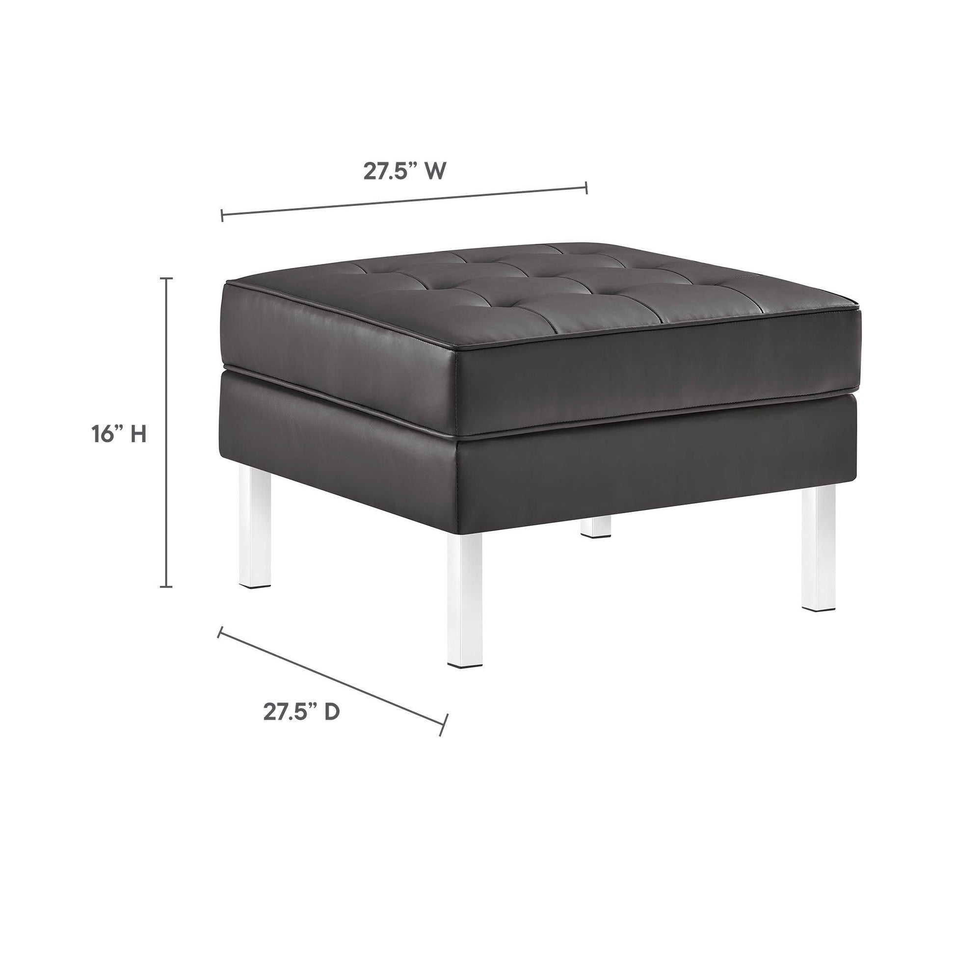 Loft Tufted Vegan Leather Sofa and Ottoman Set by Modway FredCo