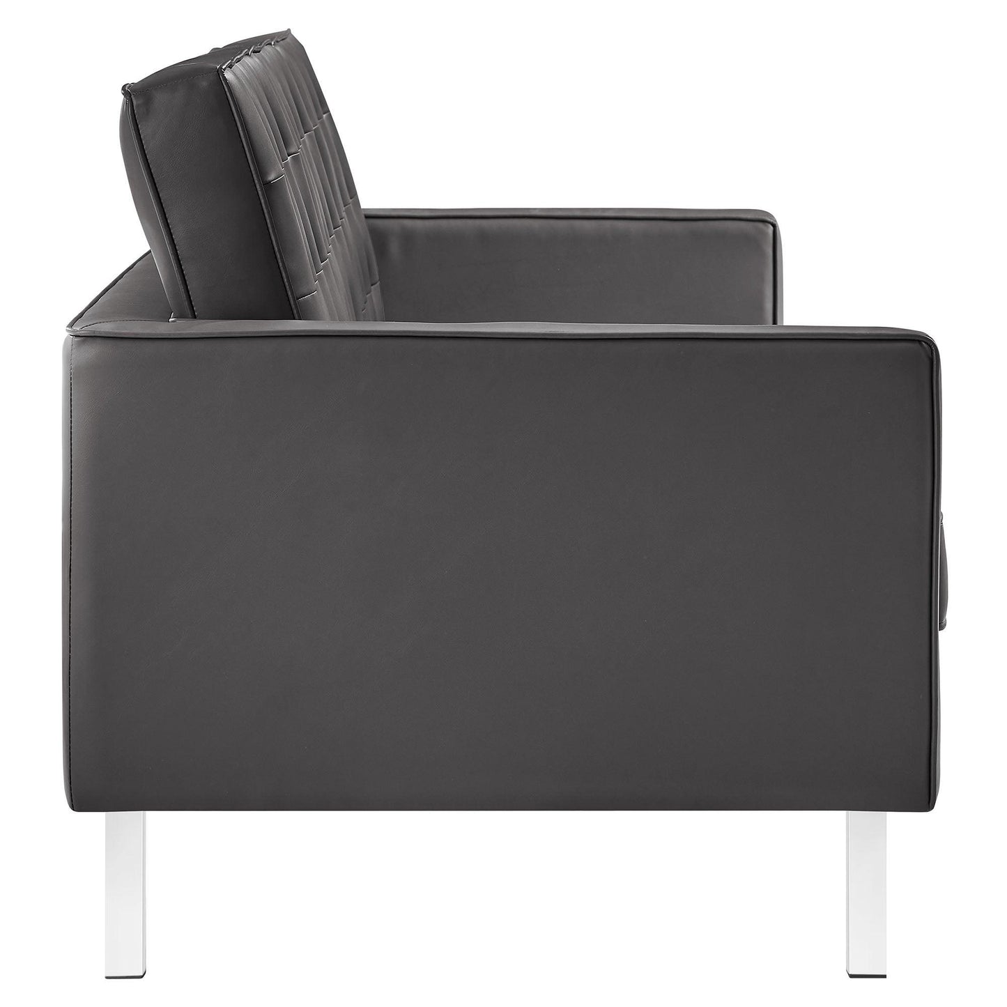 Loft Tufted Vegan Leather Sofa and Ottoman Set by Modway FredCo