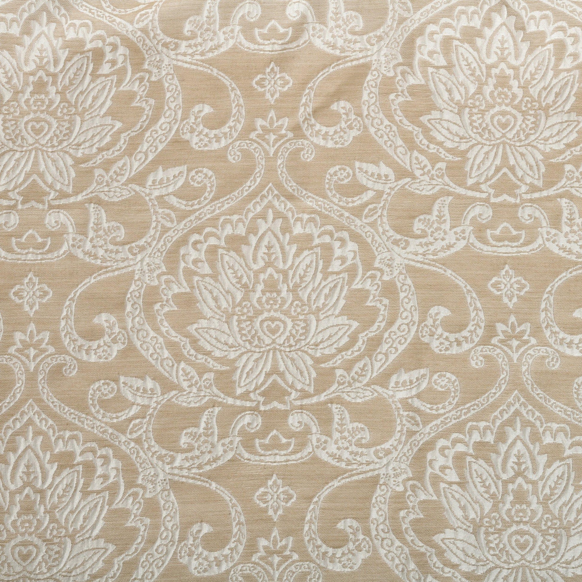 Lotus Light Filtering Floral Damask Jacquard Curtain Set FredCo