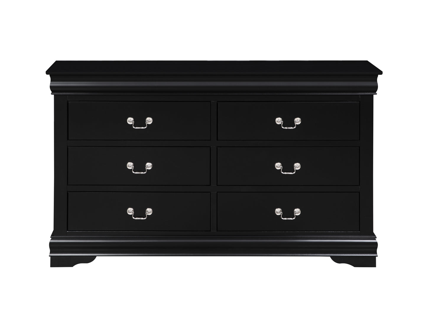 Louis Philippe Black Finish 4PCS Bedroom Set (Twin Bed) FredCo