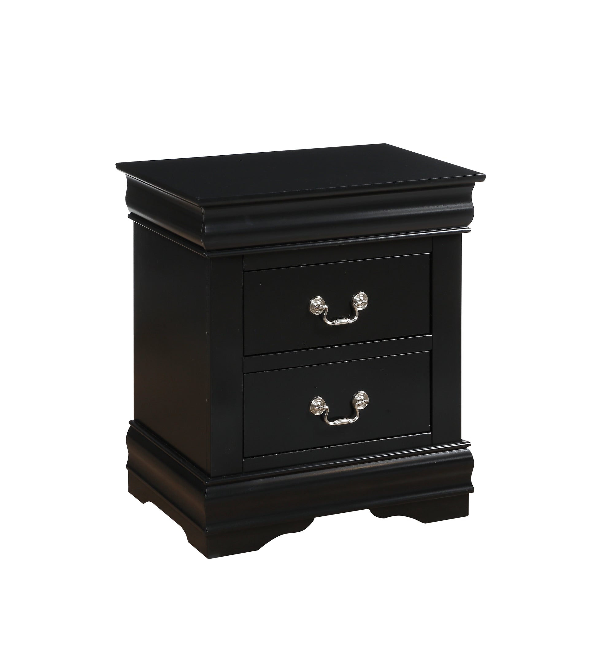 Louis Philippe Black Finish 4PCS Bedroom Set (Twin Bed) FredCo