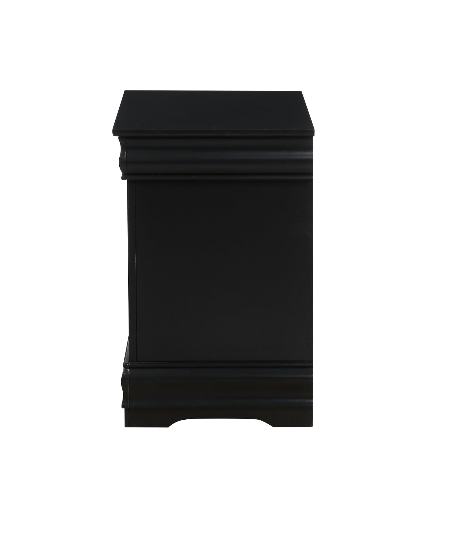 Louis Philippe Black Finish 4PCS Bedroom Set (Twin Bed, No Mirror) FredCo