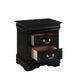 Louis Philippe Black Finish 4PCS Bedroom Set (Twin Bed, No Mirror) FredCo