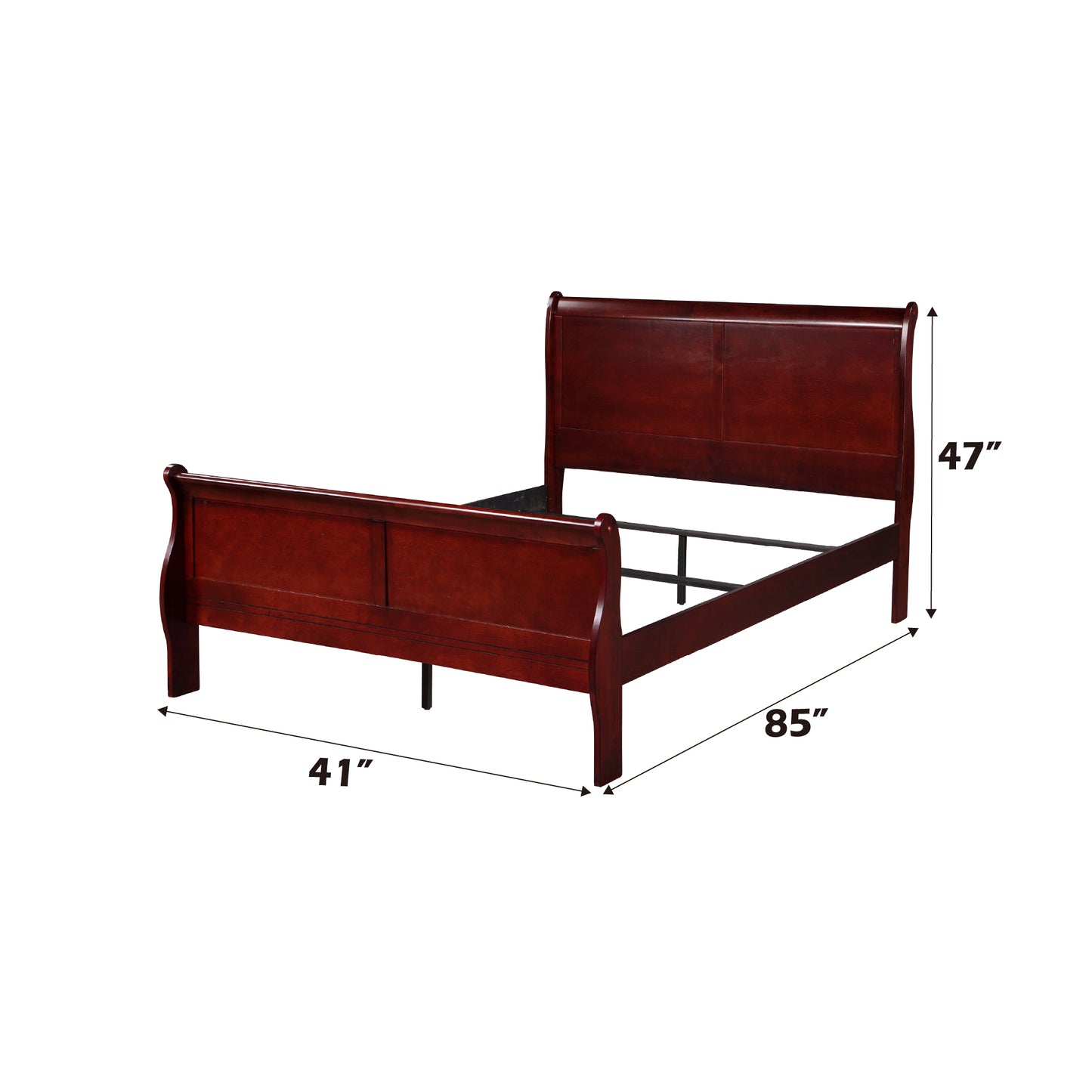 Louis Philippe Cherry Finish 2PCS Bedroom Set (Twin Bed) FredCo