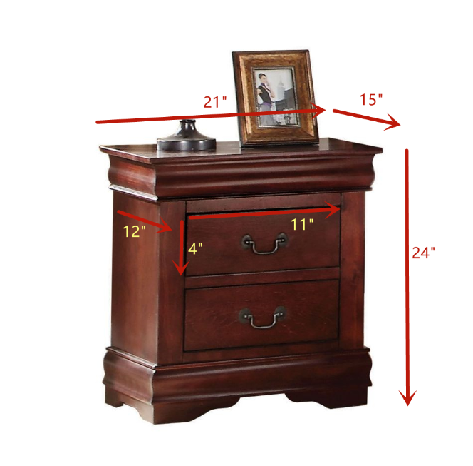 Louis Philippe Cherry Finish Nightstand FredCo