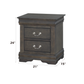 Louis Philippe Dark Gray Finish 2PCS Bedroom Set (E. King) FredCo