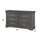 Louis Philippe Dark Gray Finish 4 PCS Bedroom Set (E. King) FredCo