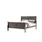 Louis Philippe Dark Gray Finish 4 PCS Bedroom Set (E. King) FredCo