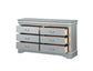 Louis Philippe Platinum Finish 4 PCS Bedroom Set(Queen Bed, No Mirror) FredCo