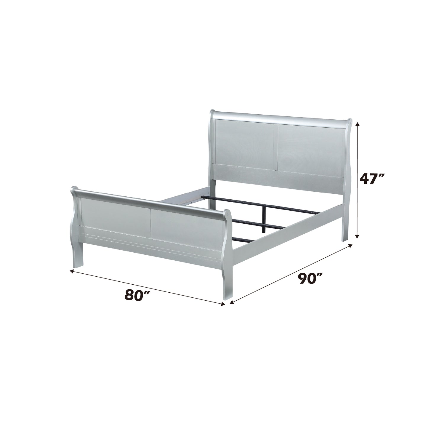 Louis Philippe Platinum Finish 5PCS Bedroom Set (E.King) FredCo