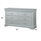 Louis Philippe Platinum Finish 5PCS Bedroom Set (E.King) FredCo