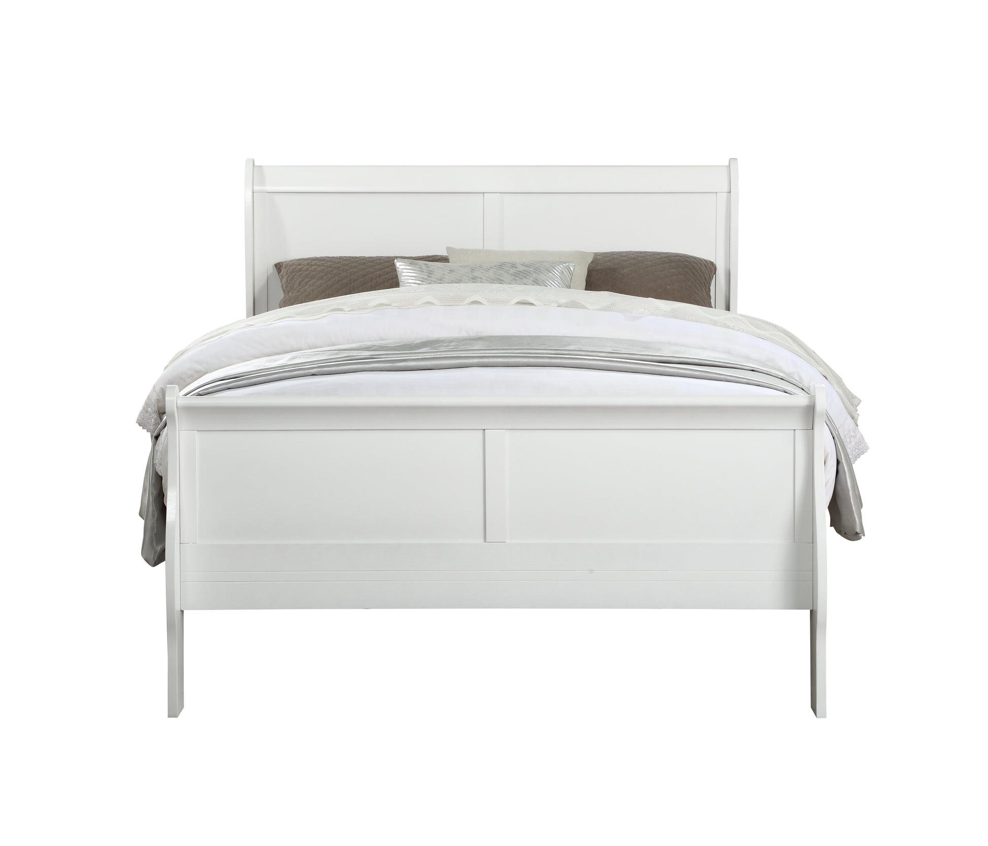 Louis Philippe White Finish 2PCS Bedroom Set (E. King) FredCo