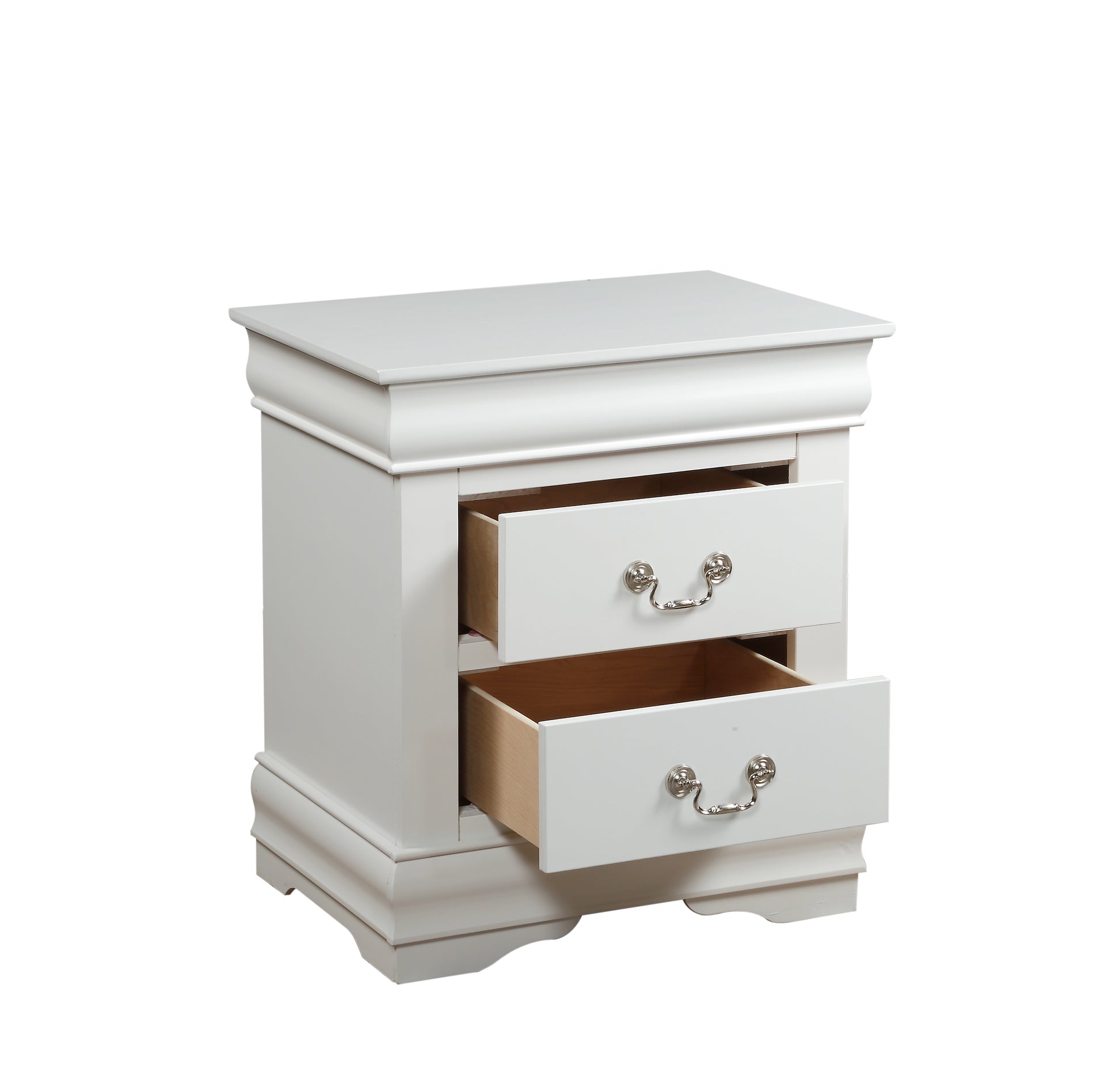 Louis Philippe White Finish 4 PCS Bedroom Set (E. King) FredCo