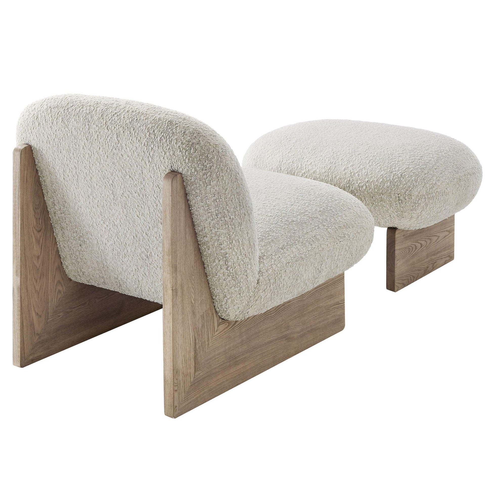 Loyal Boucle Fabric Accent Chair and Ottoman Set by Modway FredCo