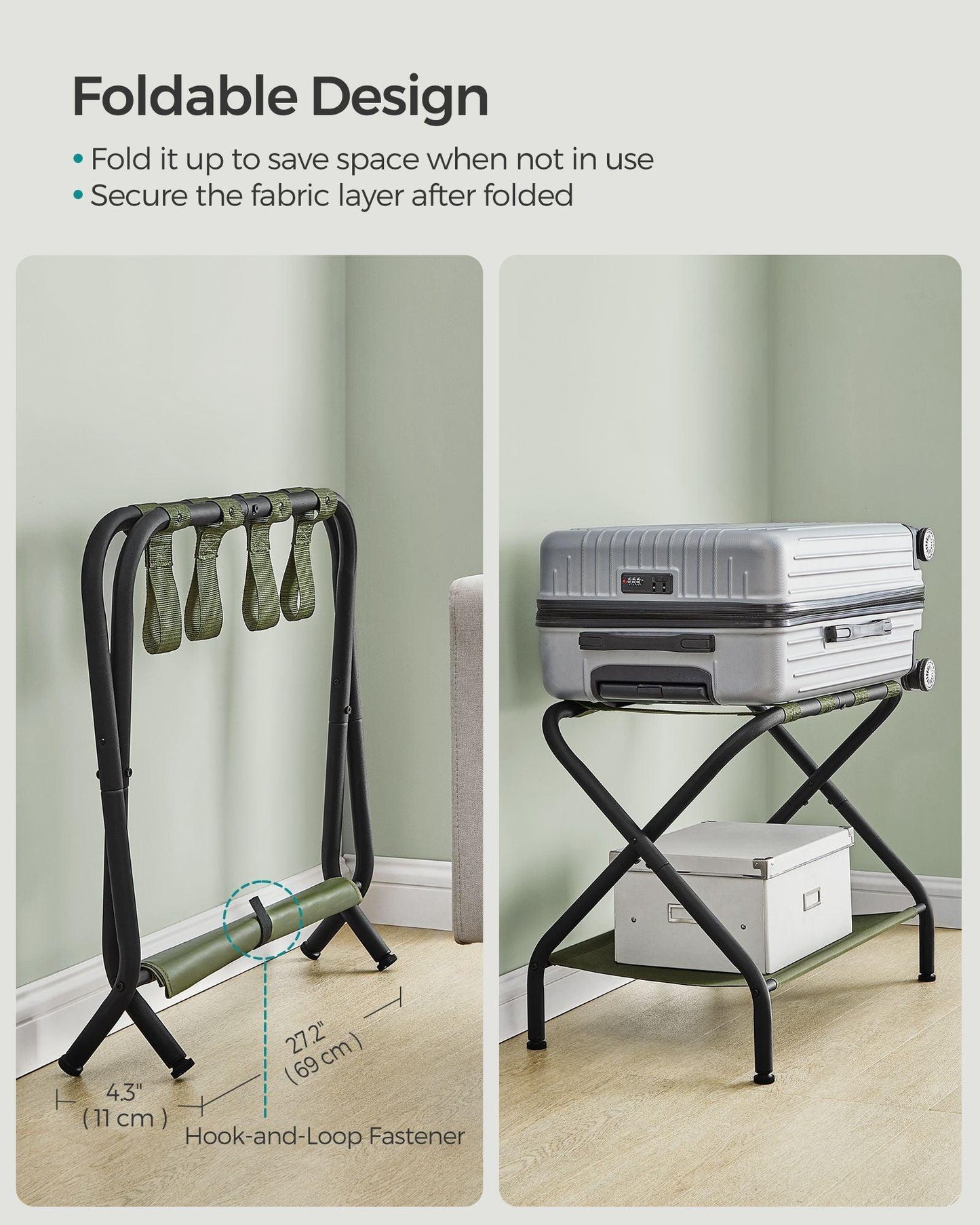 Luggage Rack Forest Green and Black FredCo